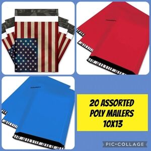 20 Assorted Mailers  Red and Blue Poly Mailers for Office Shipping Suppl…